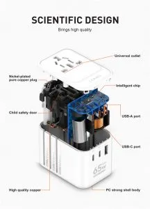 LDNIO Z6 3 USB Ports 65W GaN Travel Adapter