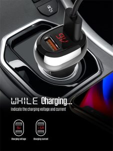 LDNIO C2 36W LED Display Dual Qc3.0 Ports Car Fast Charger