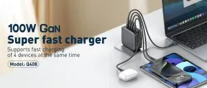 LDNIO Q408 100W 4-Port USB PD GaN Wall Charger