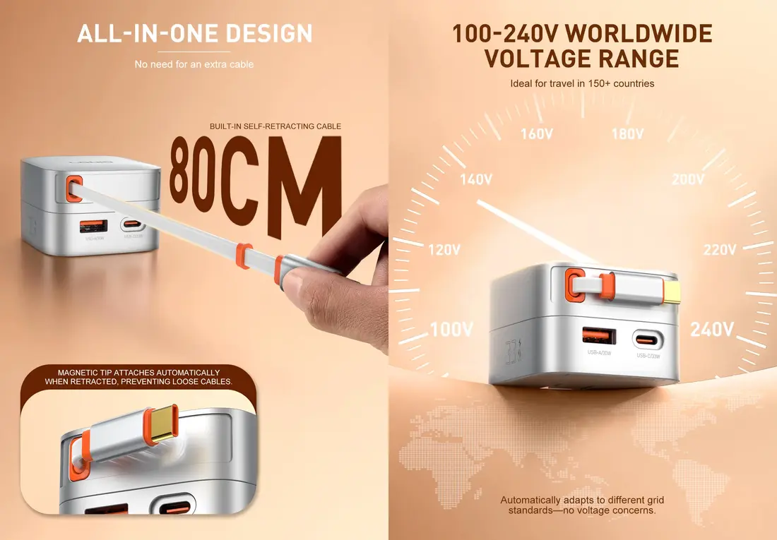 33W PD Fast Charger for Android smartphones tablets earbuds and portable gaming devices