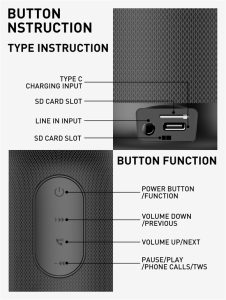 LDNIO BTS12 2000mAh Bluetooth 5.0 Wireless Speaker