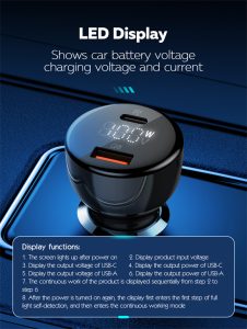 LDNIO C101 100W Dual USB Super Fast Car charger