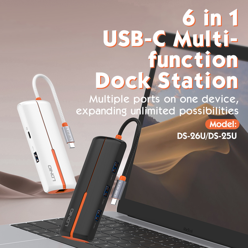 LDNIO DS-26U 6 In 1 USB C Docking Station