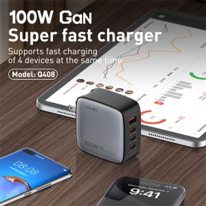 LDNIO Q408 100W 4-Port USB PD GaN Wall Charger