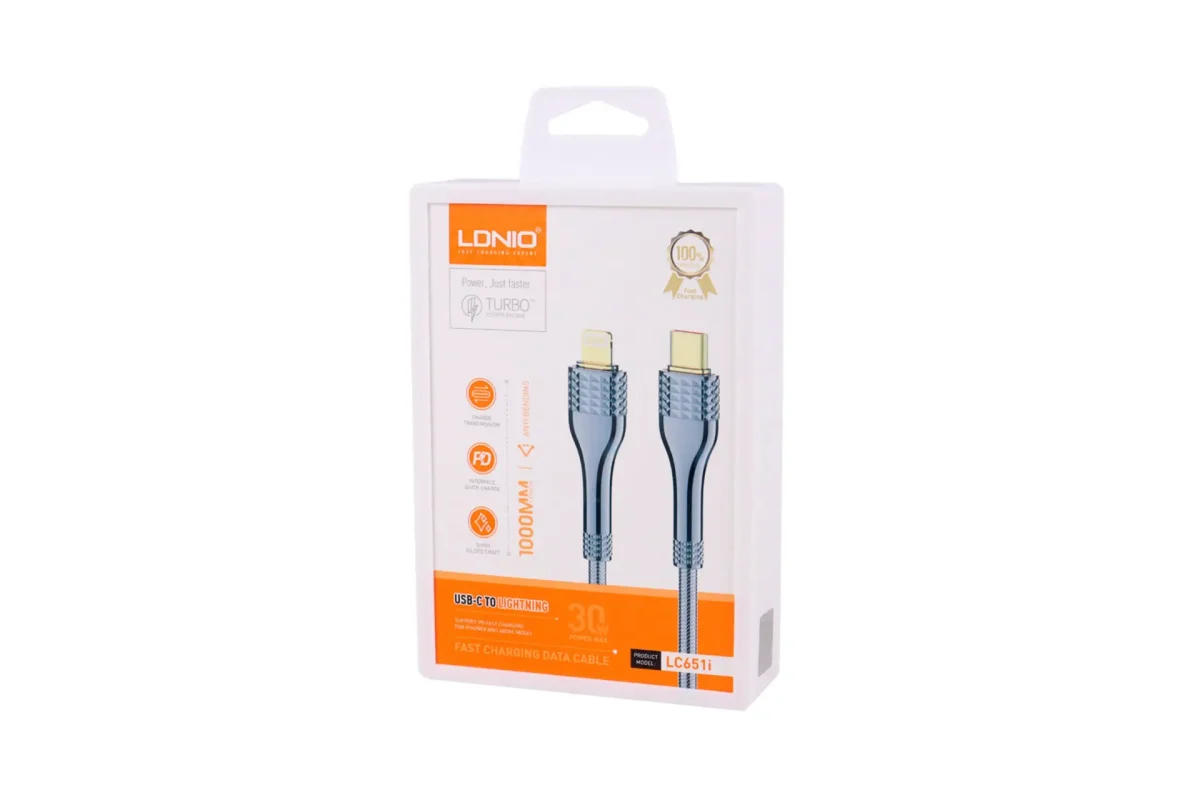 LDNIO LC651i 65W Woven Aluminum Foil USB3.0 Data Cable