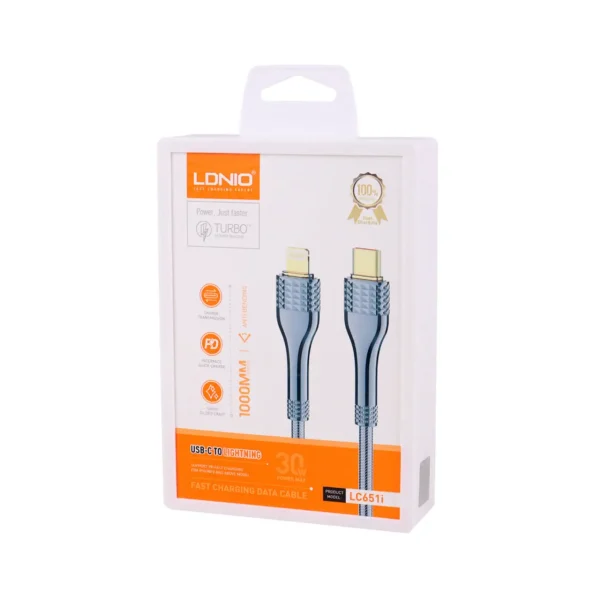 LDNIO LC651i 65W Woven Aluminum Foil USB3.0 Data Cable