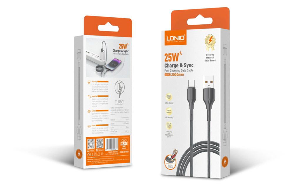 LDNIO LS851 25WA Fast Charging USB3.0 Data Cable