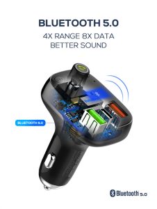 LDNIO C704Q Bluetooth FM Transmitter Triple USB Car Charger