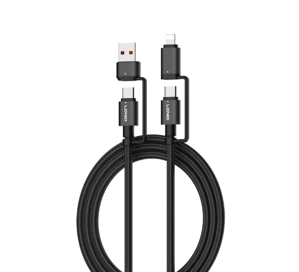 LDNIO LC16 65W 4-in-1 Fast Charging Cable USB-C Lighting to USB-AUSB-C 1.2M LDNIO LC16 65W 4-in-1 Fast Charging Cable USB-C Lighting to USB-AUSB-C 1.2M