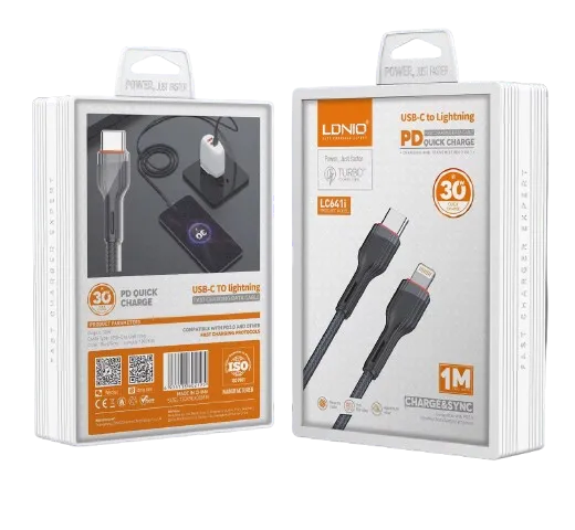 LDNIO LC641i 30W Fast Charging Type-C to Lightning PD Charger Supported Data Cable - 1M