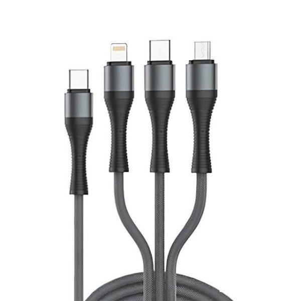 LDNIO LC94C 100W 3in1 Type-C to LightningType-CMicro USB Fast Charging Cable 1.2M