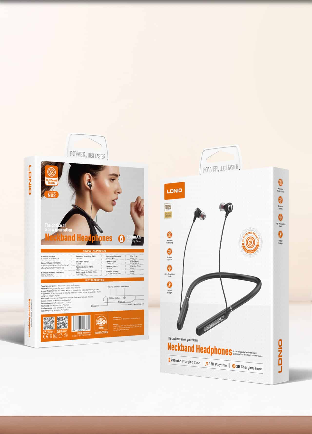 LDNIO N02 Wireless Stereo Neckband Bluetooth Headset