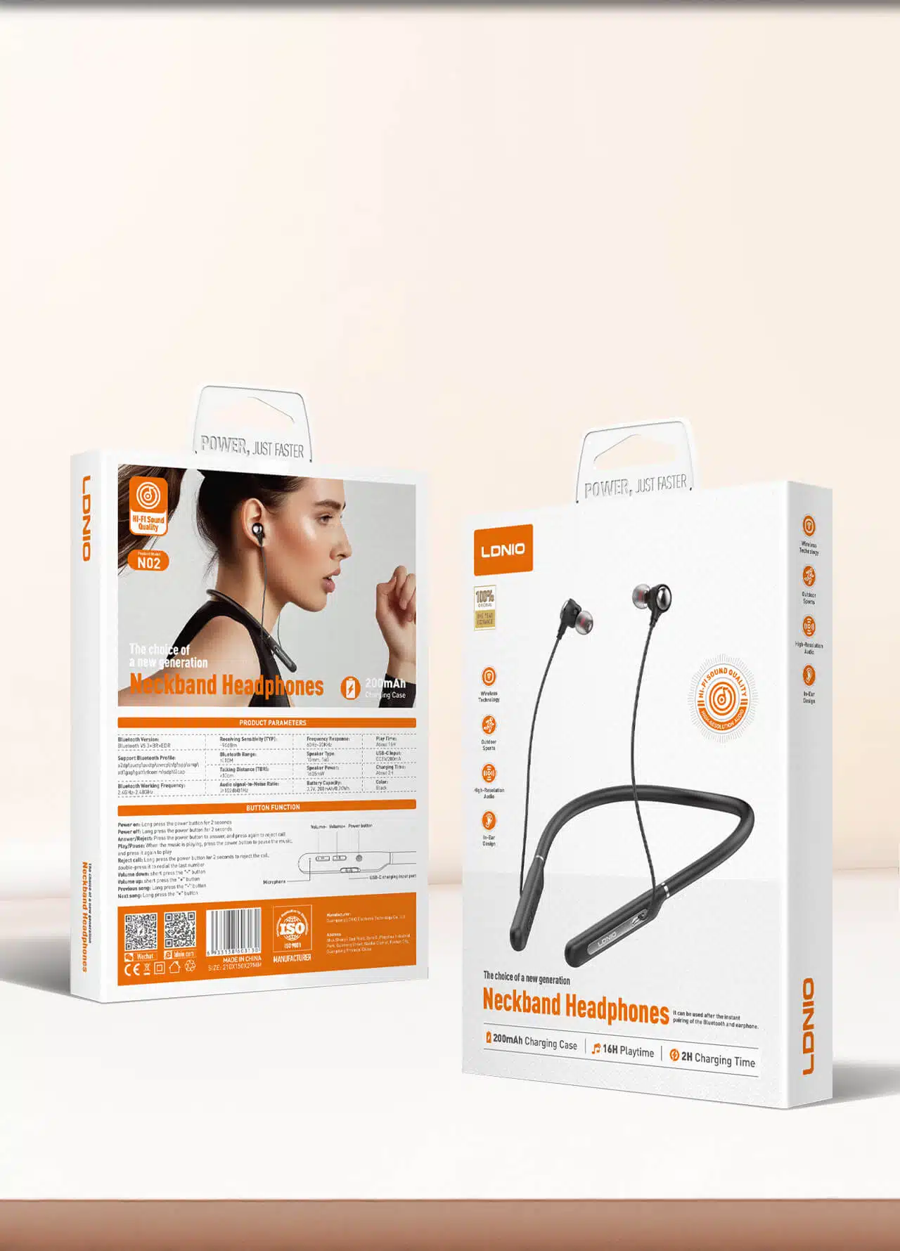 LDNIO N02 Wireless Stereo Neckband Bluetooth Headset