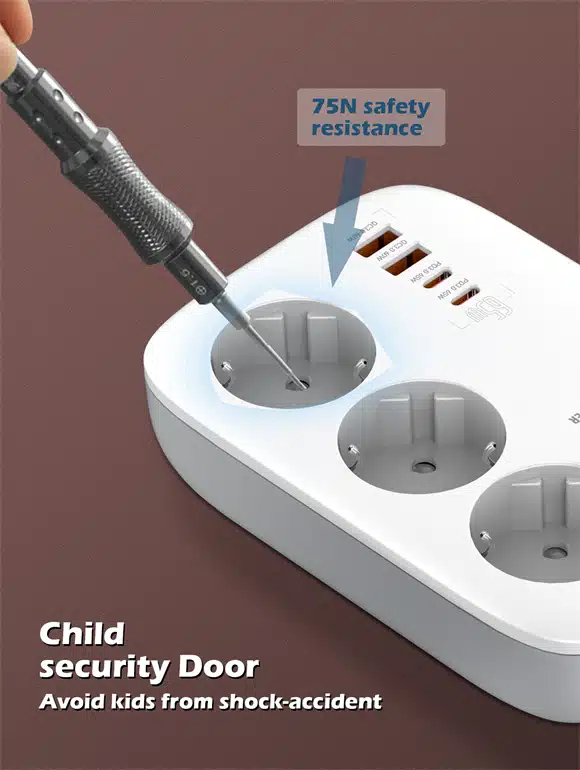 LDNIO SE3436 3 AC Outlets 4 USB Power Strip