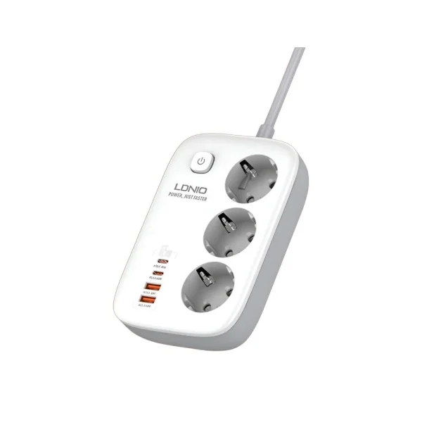 LDNIO SE3436 3 AC Outlets 4 USB Power Strip