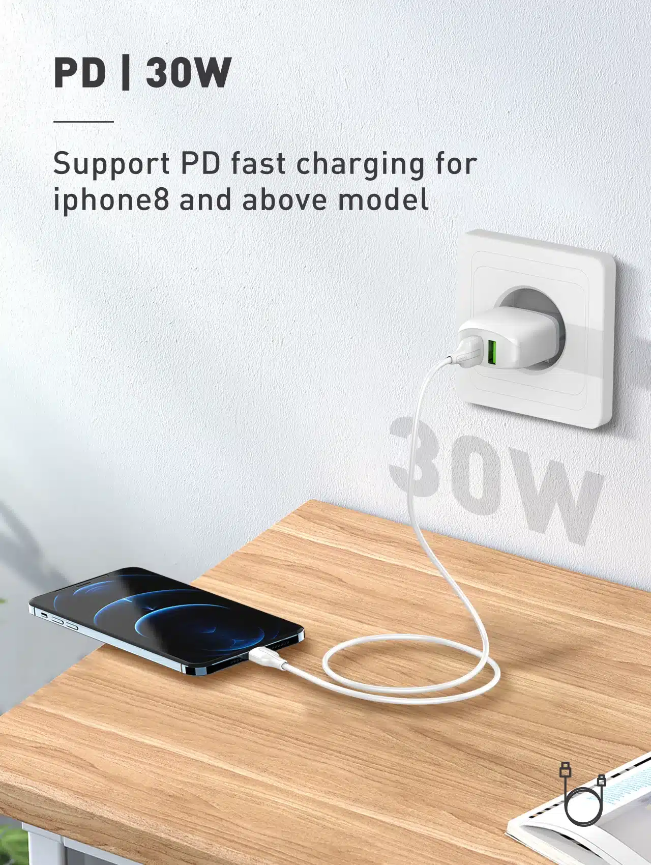 Ldnio LC122i Type-C To Lightning Cable 30W Fast Charging 2m