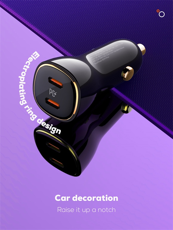 LDNIO C104 60W Dual PD Super Fast Car Charger