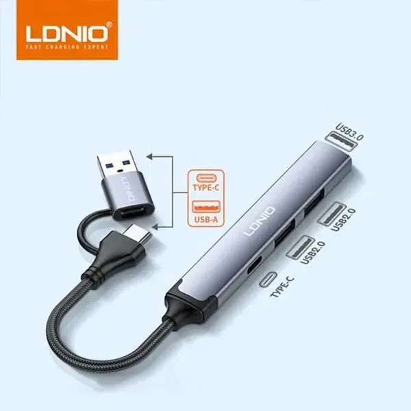 Ldnio DS-64C 4-in-1 USBType-C Hub Adapter