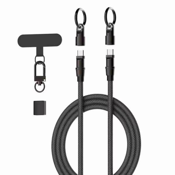LDNIO LC22C 65W Fast Charging Nylon Lanyard Type-C Data Cable 30CM