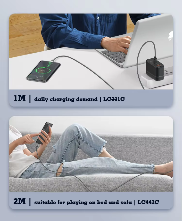 LDNIO LC441C 65W 5A USB-C Fast Charging Data Cable 1M
