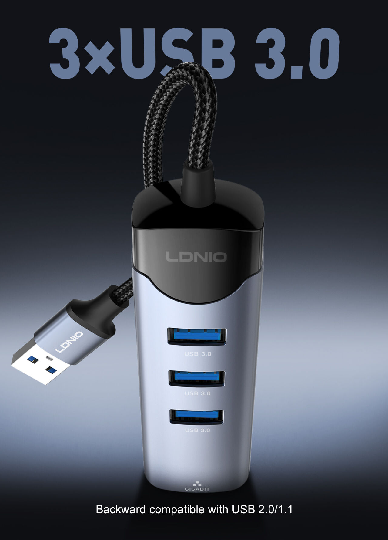 Ldnio DS 144U 4 in 1 USB Hub Adapter 5