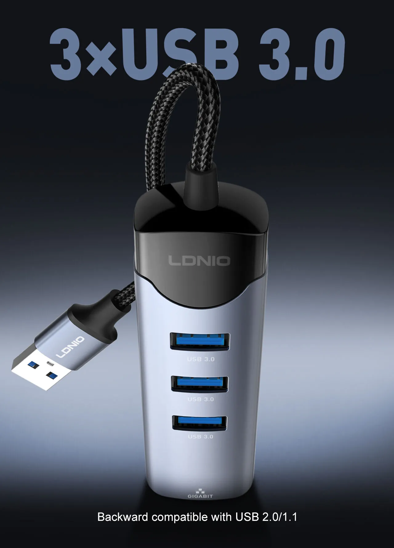 Ldnio DS 144U 4 in 1 USB Hub Adapter 5