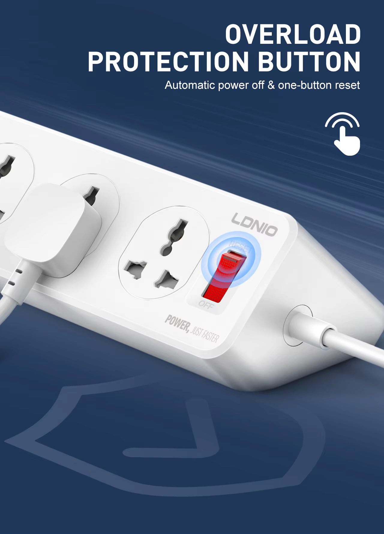 LDNIO SC10610C Power Socket Extension Universal Power Strip With 10 Outlets 2M