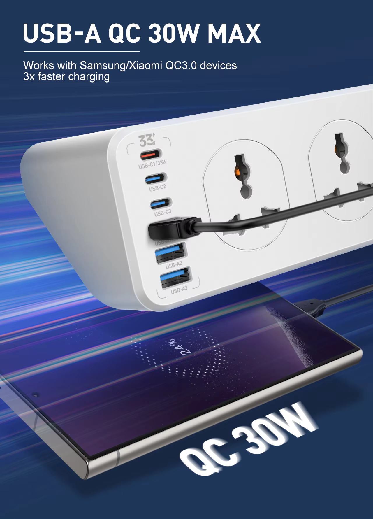 LDNIO SC10610C Power Socket Extension Universal Power Strip With 10 Outlets 2M