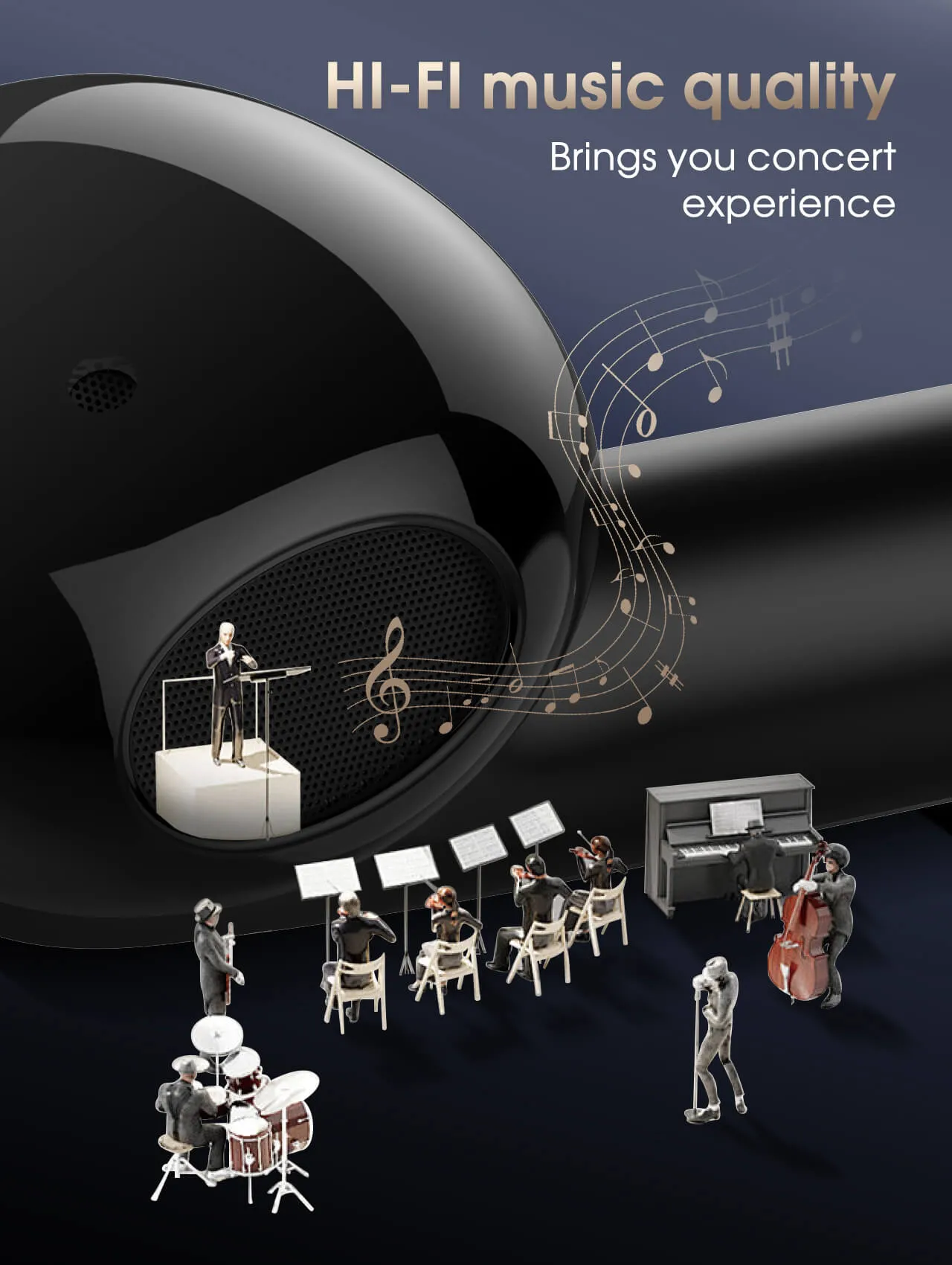 LDNIO T10 Wireless Stereo BT Semi-Fit Headphones