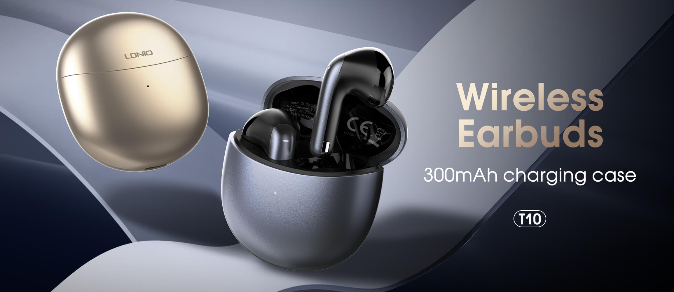 LDNIO T10 Wireless Stereo BT Semi-Fit Headphones