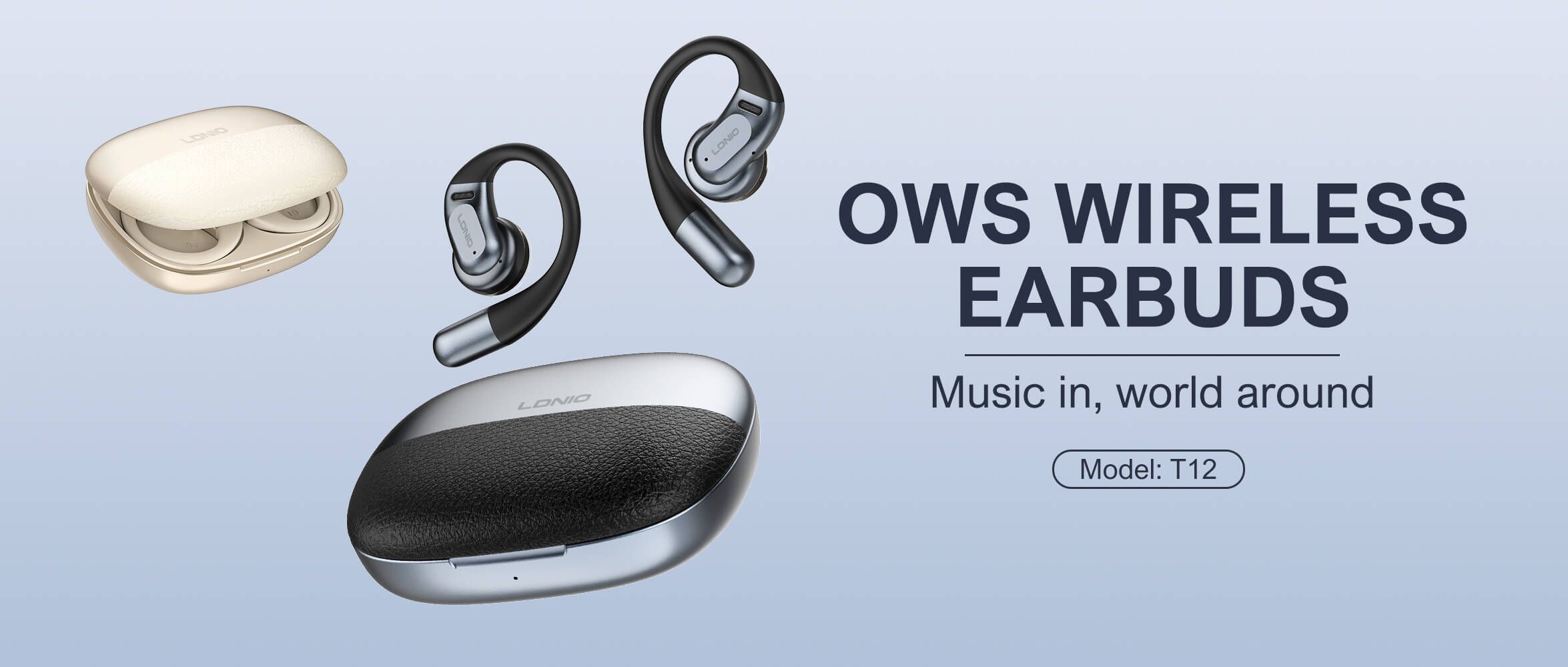 LDNIO T12 Wireless Stereo Over-Ear Earbuds