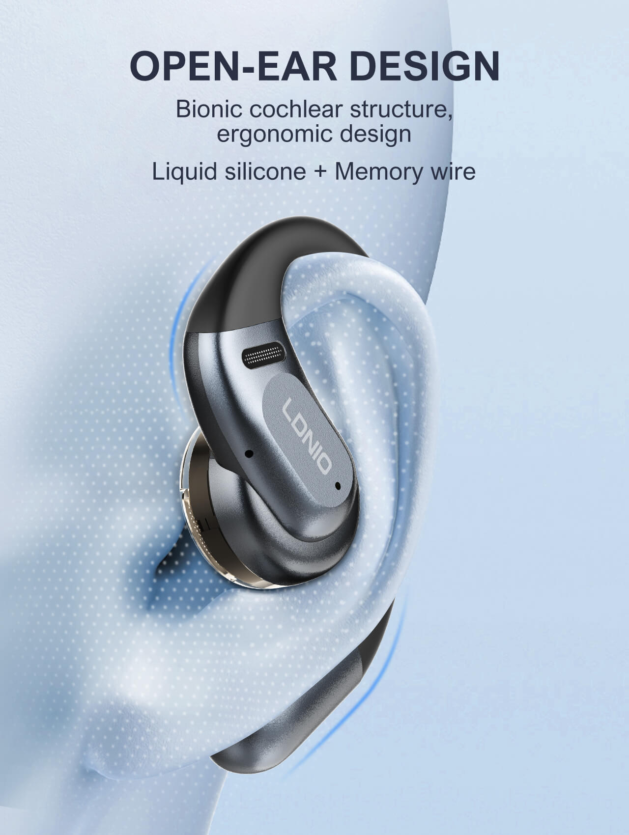 LDNIO T12 Wireless Stereo Over-Ear Earbuds