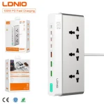 LDNIO 10-in-1 GaN Power Strip SC3 multi device charging station with 3 AC outlets and multiple USB ports