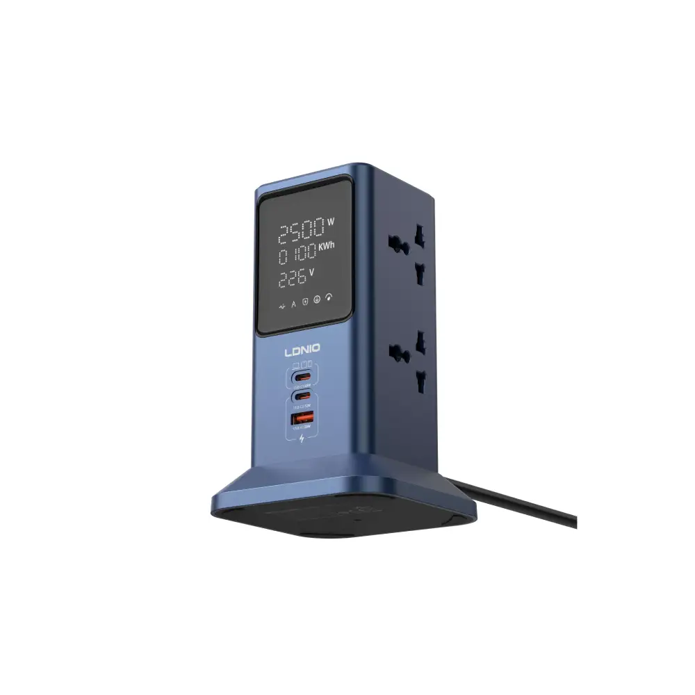 LDNIO SC2-1 45W PD Charger 2500W Universal Power Strip with LED